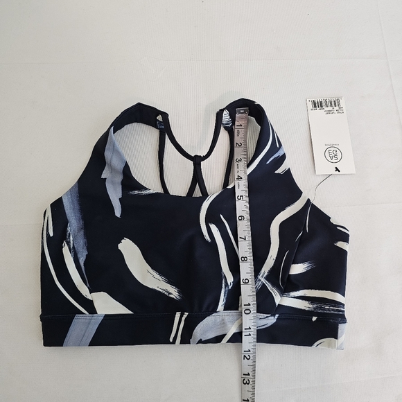 Sage Collective Current Blue Abstract Strappy Back Sports Bra - Picture 9 of 9